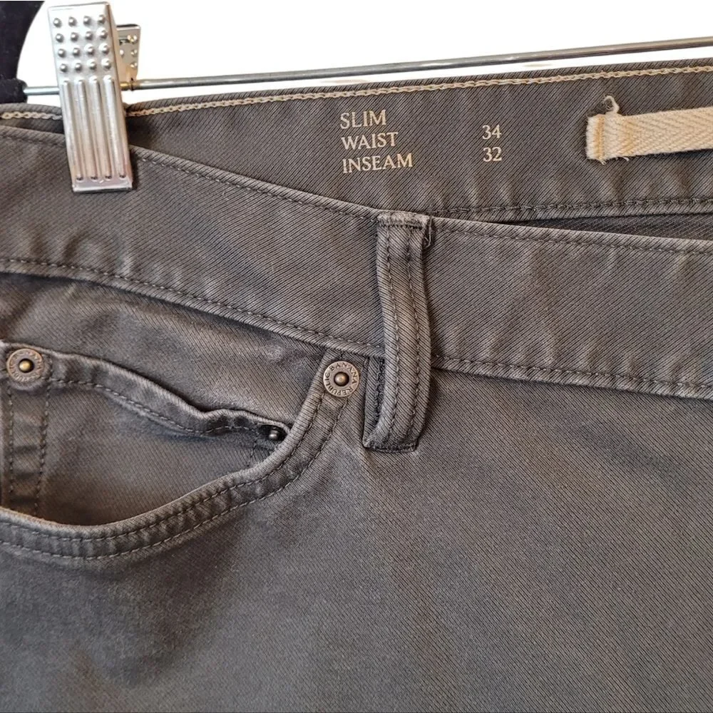Banana Republic Men's Olive Slim Twill Traveler Pants Size 34 x 32